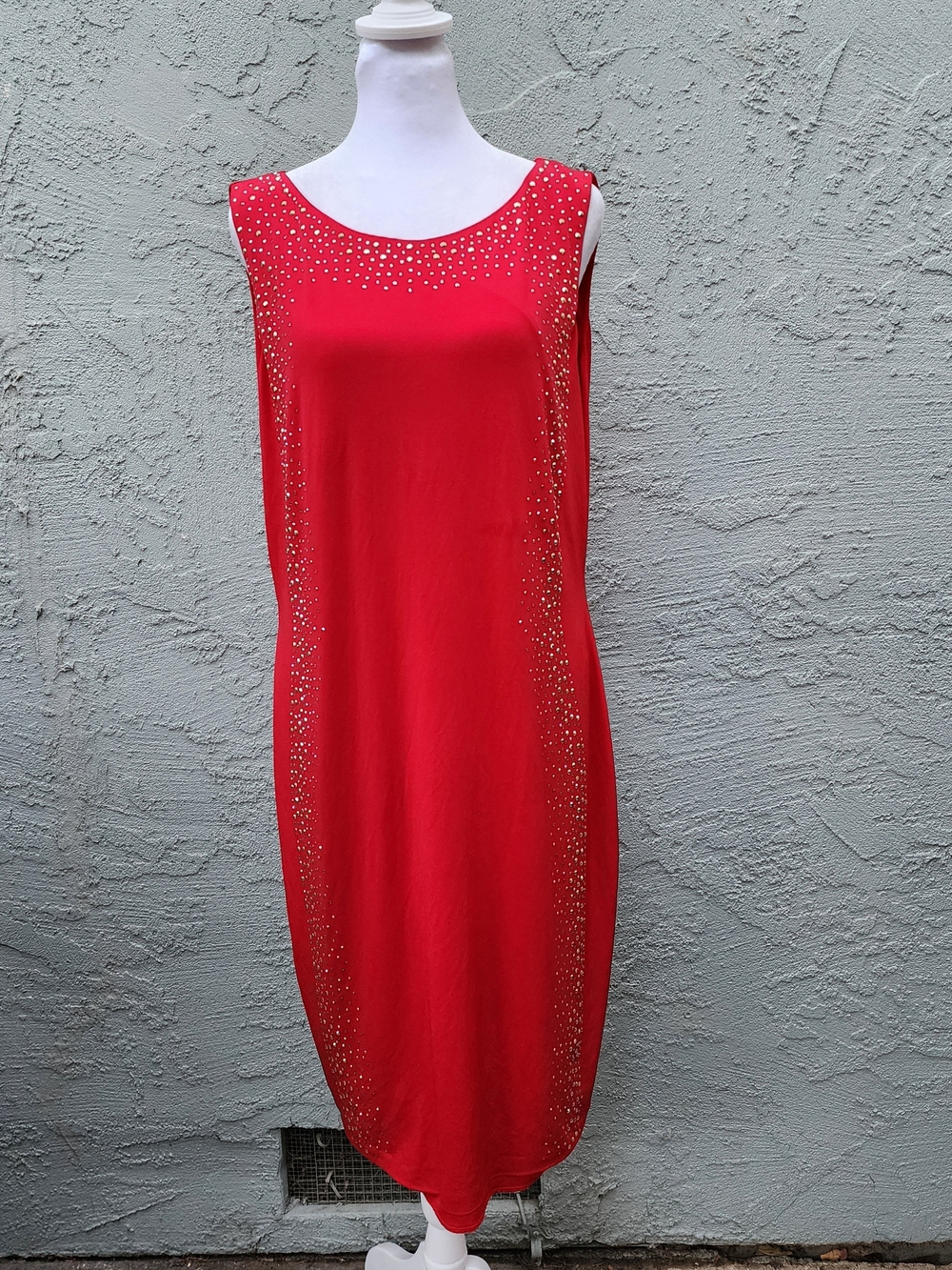 Calvin Klein Red Studded Rhinestone Sheath Dress CD5A1K9R [14]